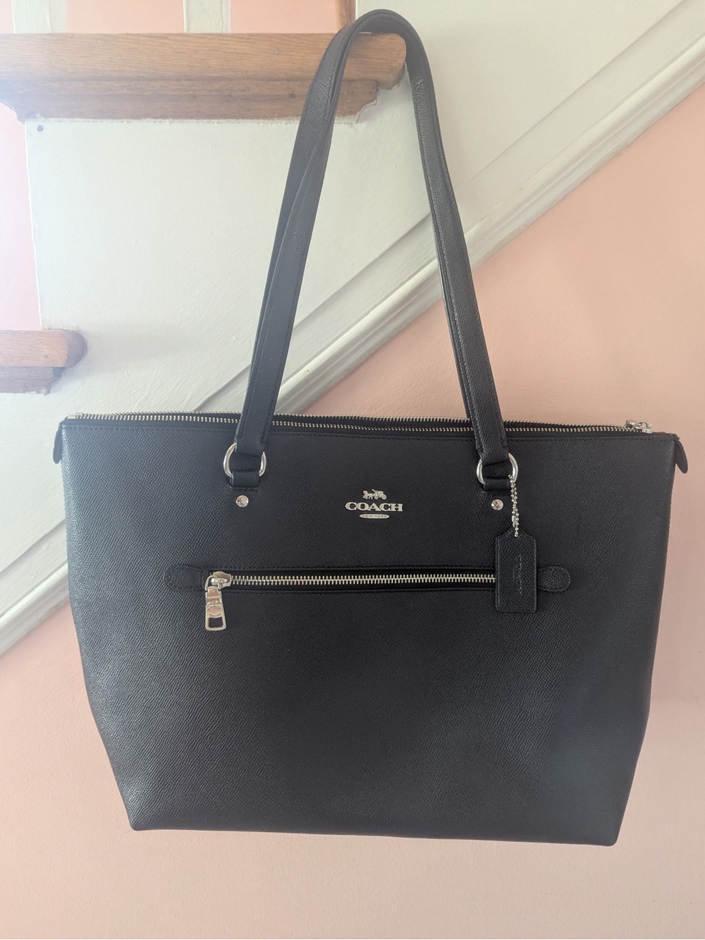 Coach Gallery Tote black crossgrain leather F79608 Shoulder bag